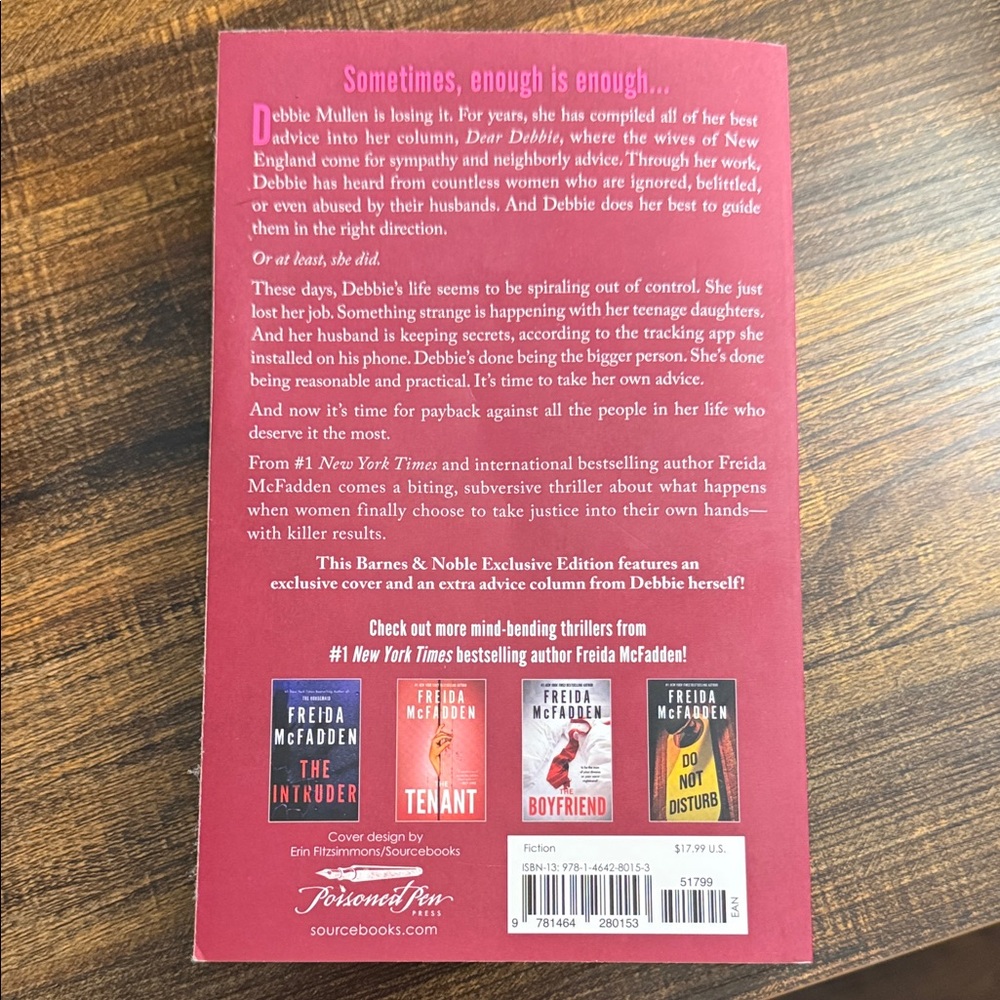 Freida McFadden "Dear Debbie" Paperback - Red Cover - Picture 2 of 3